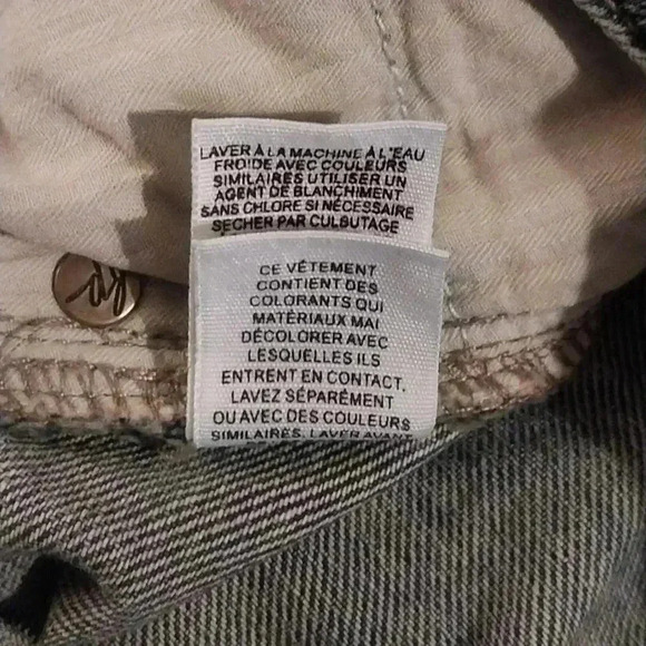 Free People Zip Front Denim Mini Skirt Sz 26 Boho Bohemian Festival Preowned - Picture 8 of 8